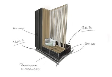 Croquis meuble sur mesure