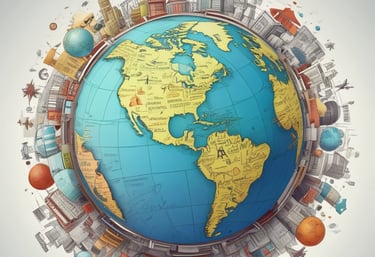 a man riding a skateboard down a street next to tall buildings