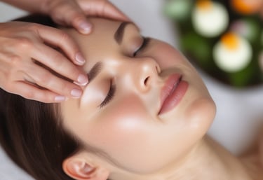 a woman getting a massage at a spa