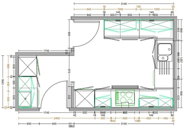 Kitchen design floor plan
