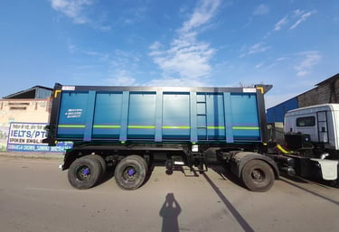 Hydraulic Tip Trailer manufactured by MS Engg Works, designed for efficient unloading of sand, grave