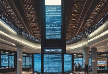 a large screen screen in a large room