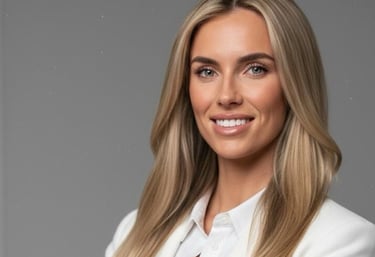 a woman in a white suit and white shirt