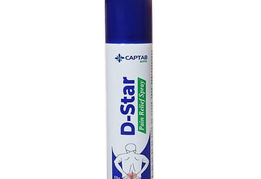 D-Star Pain Relief Spray – Fast-acting Diclofenac formula for effective relief from muscle pain.
