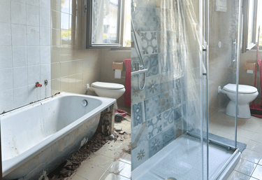 Ristrutturazione bagno, da vasca a doccia in un solo giorno, solo materiali italiani