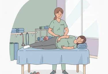 Fisioterapeuta en Albacete atendiendo a embarazada en Clínica Ikaika Salud