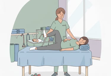 Fisioterapeuta en Albacete atendiendo a mujer en recuperación postparto en Clínica Ikaika Salud