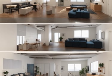 A bustling construction site showing cranes and workers collaborating under clear skies.