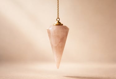 Péndulo de cuarzo rosa de limpieza energética