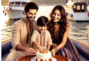 a man and woman cutting a cake with a cake at gate of india mumbai yacht booking