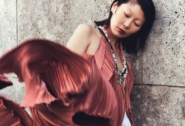 abito plissè rossana prisciantelli