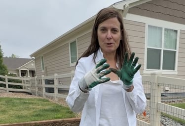 Prepped & Planted gardening consultant and coach talking with her hands....