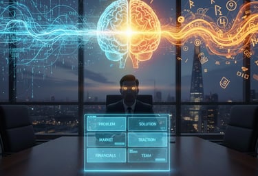Conceptual illustration of how storytelling biology influences investor decisions and signed term sh
