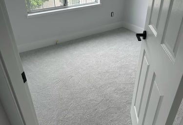Home carpet samples – soft light grey bedroom carpet installation by Master Carpet London Ontario, perfect for modern homes.