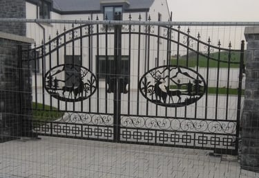 a custom centre forest deer gate design