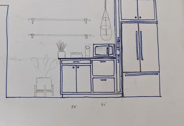 custom oak cabinet concept drawing