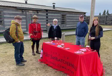 Representing Policing Committee at RCMP Precinct Event. Allan, Cassidy, and Denise