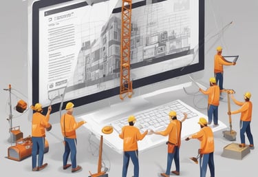 A friendly designer collaborating with a small business owner on a website layout.