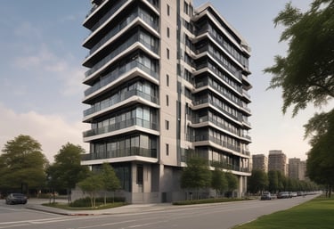 Professional lawyer reviewing real estate documents in an office