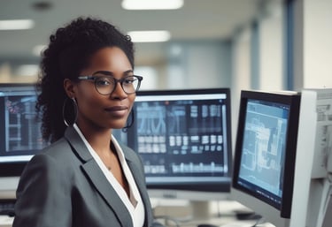 a man riding a skateboard down a street next to tall buildings