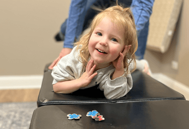 Happy child after adjustments is now calmer and happier without stress on her nervous system