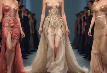 A vibrant photoshoot scene capturing a lively party atmosphere with stylish outfits.