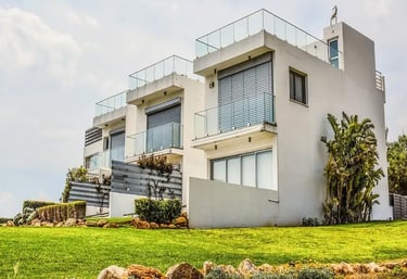 Modern residential houses showcasing premium real estate property features