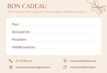 Mon Instant Bien-Etre Esthéticienne à Domicile Bon Cadeau Bien-Etre Lyon Villeurbanne