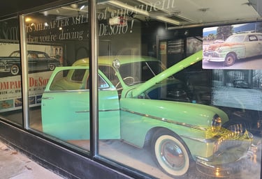 Huntsville, AL - William Burritt's restored 1949 light green DeSoto