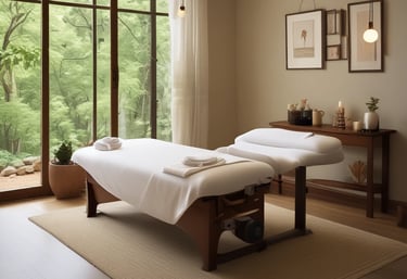 Two tree-shaped candles, one blue and one red, are placed on inverted wine glasses with green foliage arranged around them. In front of each glass is an orange gingerbread man-shaped candle, set against a plain white background and a pine cone accent.