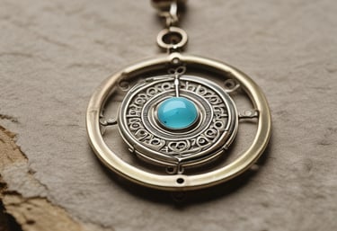 A person is sitting on a blue yoga mat adorned with celestial patterns, holding a crystal in their open hand, with bare feet visible in a relaxed pose.