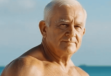 mature men, silver-haired men, seaside, beach portrait, masculine presence, white hair