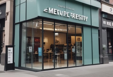A welcoming condominium manager greeting residents at the entrance of a modern building.