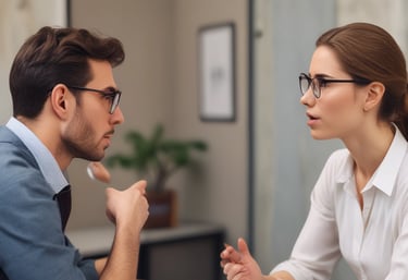 A professional psychologist engaging with a client in a warm, inviting environment.