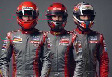 A white sports car with colorful blue and red streaks is parked on a tarmac. The car has various sponsor logos, including Michelin and Gulf, and the number 14 is prominently displayed along with the text 'matrix media'. Other race cars are visible in the background.