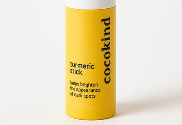 Cocokind Turmeric Stick brightening balm for dark spots, natural skincare treatment.