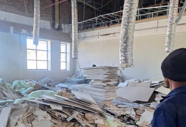 Stripping process for commercial renovation project at Belair Shopping Centre, Randburg, Johannesburg