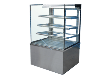 Square Cake Display ตู้โชว์เค้ก กระจกสี่เหลี่ยม Stainless Steel
