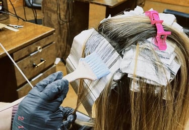 highlighting technique at Meraki and Co salon and spa greer sc 