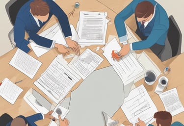 A team collaborating in a modern workspace.