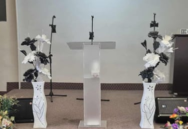 This is the church pulpit at EEC Maranatha, a french speaking church