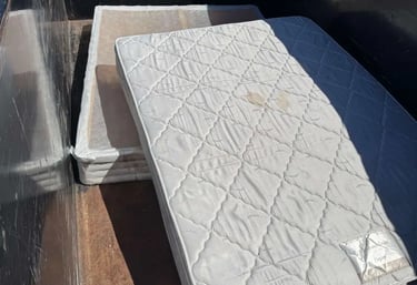 a mattress in a trailer