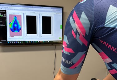 A screen showing saddle pressure mapping