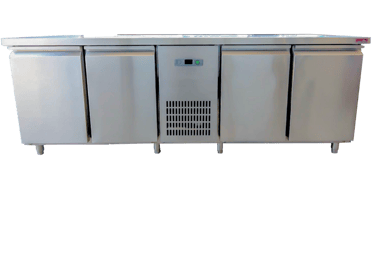 Under-Counter Refrigerator 4 Doors Center ตู้แช่สแตนเลส 4 ประตู คอมกลาง Chill / Freezer