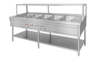 Bain Marie Gas เตาเบนมารี่อุ่นอาหารสแตนเลส สำหรับแคนทีน ระบบแก๊ส