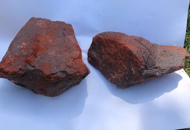 red hematite iron ore in textured, earthy tones for industrial and pigment applications