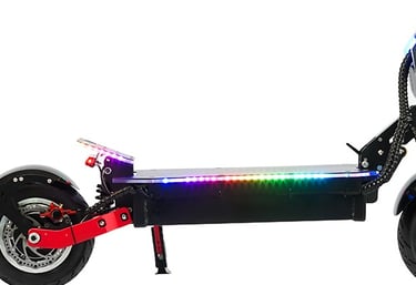 a scooter with a colorful light up