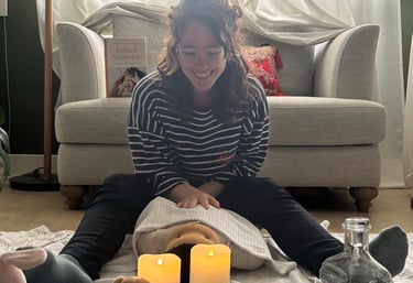 Laura Colli Franzone and Jojo during a baby massage class