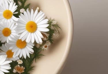 una ciotola piena di margherite fresche