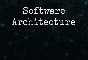a black and white photo of a computer screen with the words software architecture
